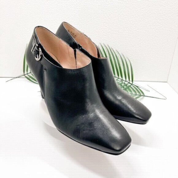 27 Edit Boots Womens Size 9.5W Penny Leather Square Toe Ankle Shoes - Picture 1 of 13